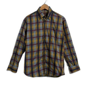 ROBERT TALBOTT Men Medium Classic Multicolor Plaid Long Sleeve Button Down Shirt